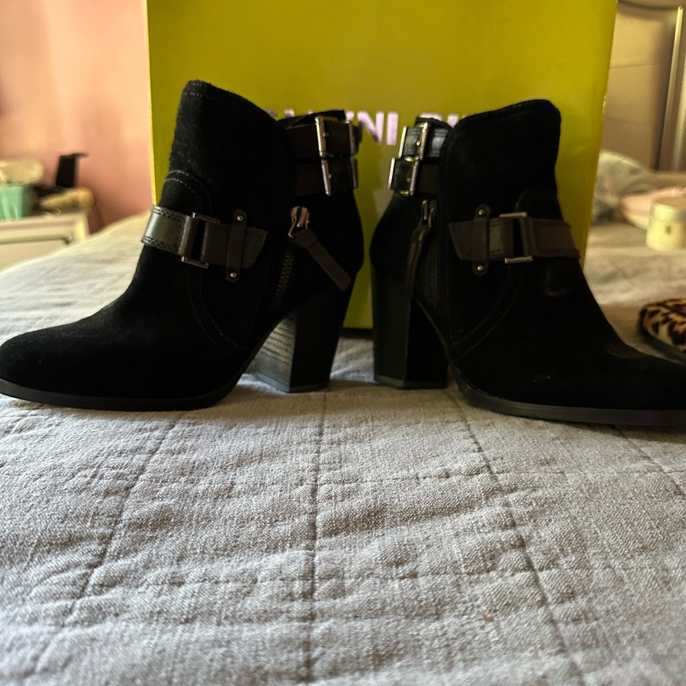 Gray heeled boots! Never worn